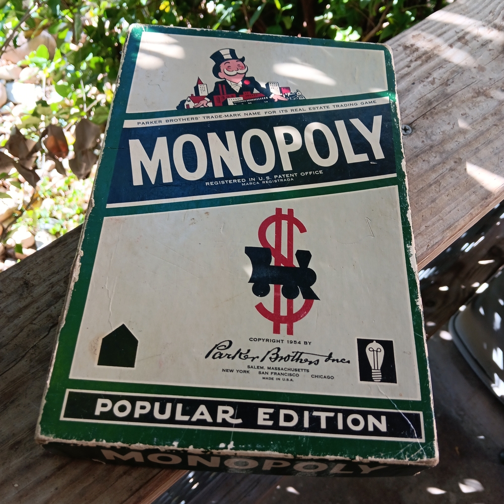 Vintage Monopoly 1954 Popular Edition Complete With Box Board